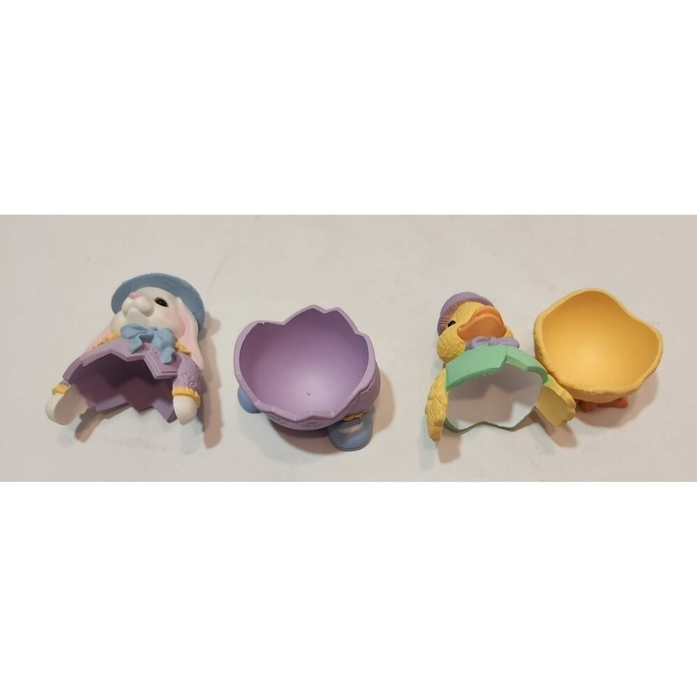 Vtg Avon Egg Pals 2 Bunny And 2 Duck Egg Holders Set Of 4 Multicolored With Eggs - Picture 16 of 16